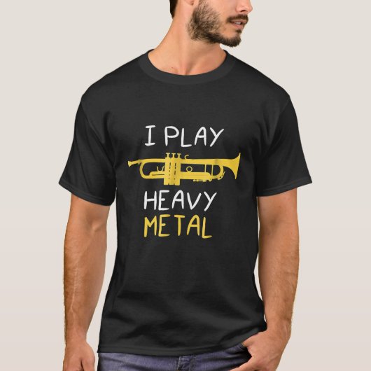 IK SPEEL METAL grappige Trumpet Player Shirt Marc (Voorkant)