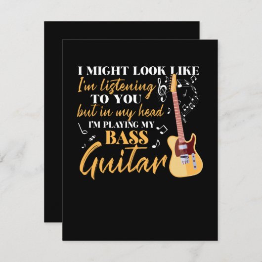 Ik speel mijn gitaar. bedankkaart (Voorkant / Achterkant)