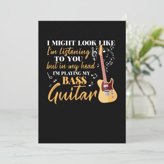 Ik speel mijn gitaar. bedankkaart (Staand voorkant)