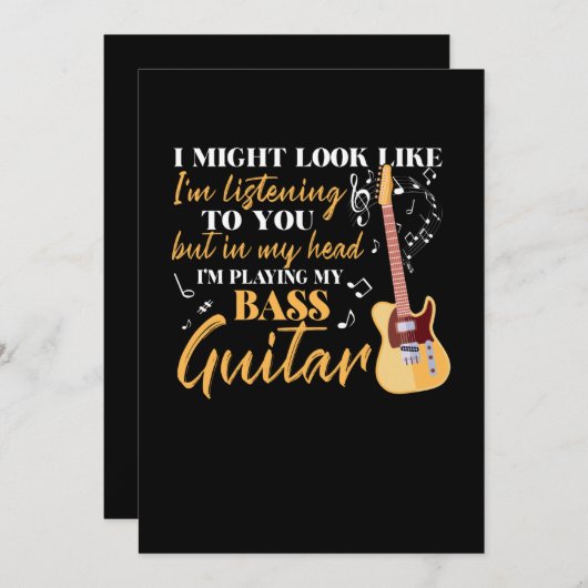 Ik speel mijn gitaar. bedankkaart (Voorkant / Achterkant)