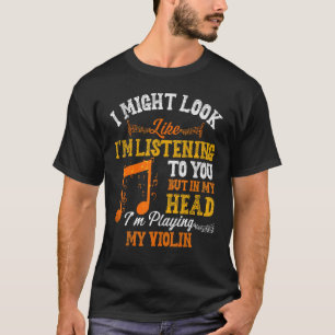 Ik speel mijn Violin Musiciaanse muzikant Muziek V T-shirt