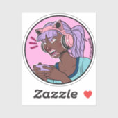 Ik speel naar Win Gamer Circle Vinyl Sticker (Vel)