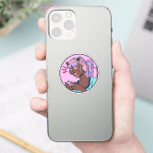Ik speel naar Win Gamer Circle Vinyl Sticker (Telefoon)