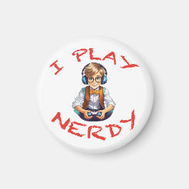 Ik speel nerdy gamer boy magneet