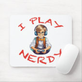 Ik speel nerdy gamer boy muismat (Met muis)