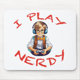 Ik speel nerdy gamer boy muismat