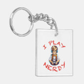 Ik speel nerdy gamer boy sleutelhanger (Voorkant Links)