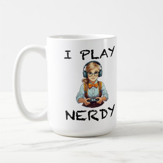 Ik speel nerdy gamer meisje koffiemok (Links)