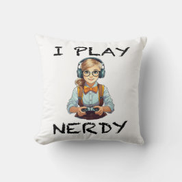 Ik speel nerdy gamer meisje kussen