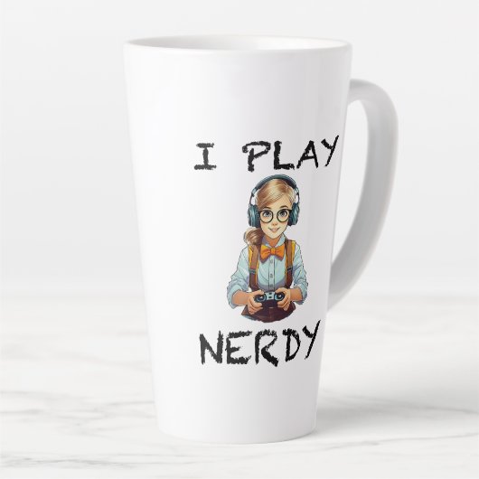 Ik speel nerdy gamer meisje latte mok (Rechterhoek)