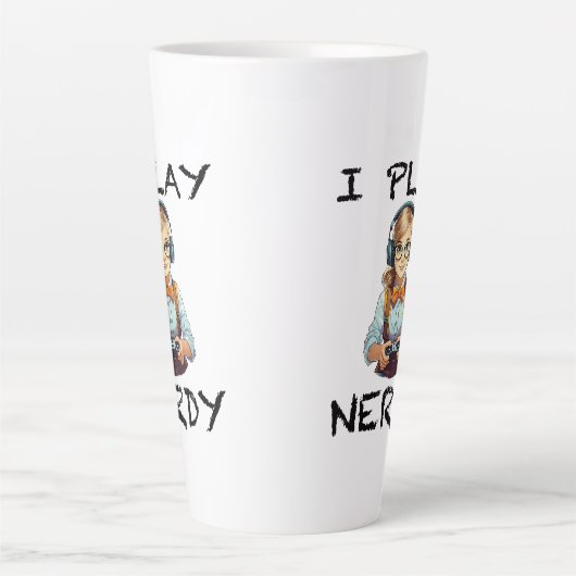 Ik speel nerdy gamer meisje latte mok (Voorkant)
