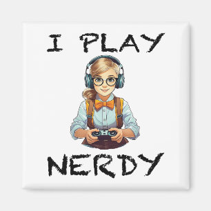 Ik speel nerdy gamer meisje magneet