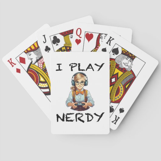 Ik speel nerdy gamer meisje pokerkaarten (Achterkant)
