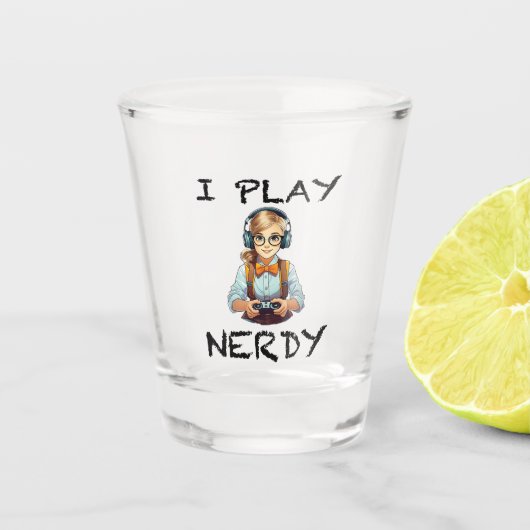 Ik speel nerdy gamer meisje shot glas (Voorkant)
