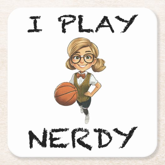 Ik speel Nerdy Kartonnen Onderzetters (Voorkant)