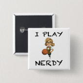 Ik speel Nerdy Vierkante Button 5,1 Cm (Voorkant /achterkant)
