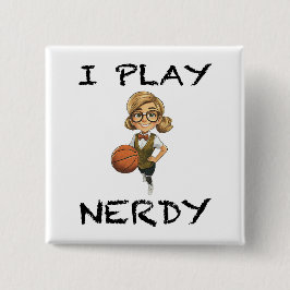 Ik speel Nerdy Vierkante Button 5,1 Cm