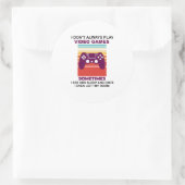 Ik speel niet altijd computerspelletjes als ik eet ronde sticker (Tas)