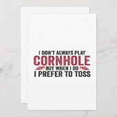 Ik speel niet altijd Cornhole, maar als ik dat doe Kaart (Voorkant / Achterkant)