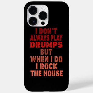 Ik speel niet altijd leuk drums retro zonsondergan Case-Mate iPhone 14 pro max hoesje