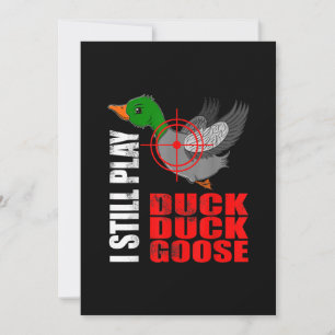 Ik speel nog steeds Duck Duck Goose Funny Duck Hun Feestdagenkaart