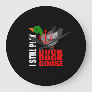 Ik speel nog steeds Duck Duck Goose Funny Duck Hun Grote Klok
