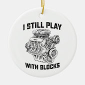 Ik speel nog steeds met autoklokken keramisch ornament (Voorkant)