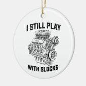 Ik speel nog steeds met autoklokken keramisch ornament (Links)