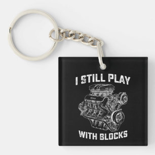 Ik speel nog steeds met blokken Automechanic Sleutelhanger