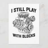 Ik speel nog steeds met blokken Automechanicus Uitnodiging Briefkaart (Voorkant)