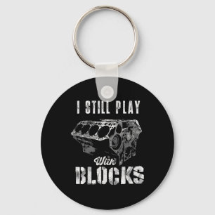 Ik Speel Nog Steeds Met Blokken Funny Auto Motor M Sleutelhanger