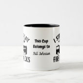 Ik speel nog steeds met brandweerwagens | Grappig Tweekleurige Koffiemok (Center)