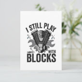 Ik speel nog steeds met klokken Funny Cat Mechanic Bedankkaart (Staand voorkant)