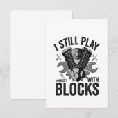 Ik speel nog steeds met klokken Funny Cat Mechanic Bedankkaart (Voorkant / Achterkant)