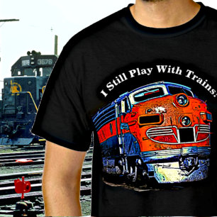 Ik speel nog steeds met treinen F7 diesellocomotie T-shirt