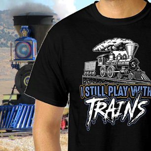 Ik speel nog steeds met treinen, Steam Engine Rail T-shirt