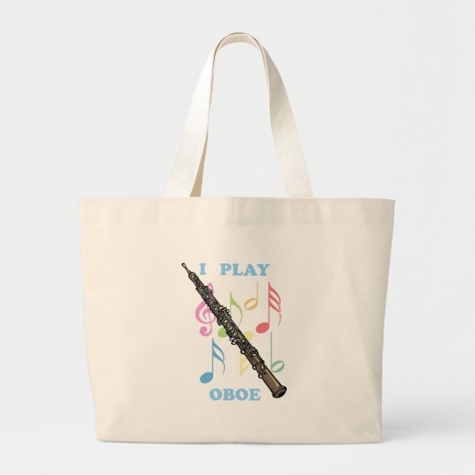Ik speel Oboe Grote Tote Bag (Voorkant)
