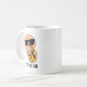 Ik speel op oor grappige saxofoon woordspeling koffiemok (Voorkant links)