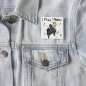 Ik speel Piano-Button Vierkante Button 5,1 Cm (In situ)