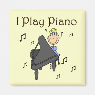 Ik speel piano T-shirts en cadeaus Magneet