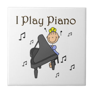 Ik Speel Piano T-shirts en Cadeaus Tegeltje