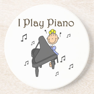 Ik Speel Piano T-shirts en Cadeaus Zandsteen Onderzetter