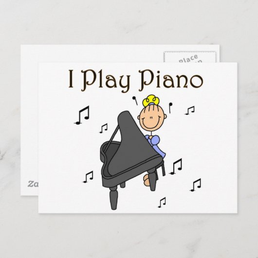 Ik speel Piano T-shirts en cadeautjes Briefkaart (Voorkant / Achterkant)