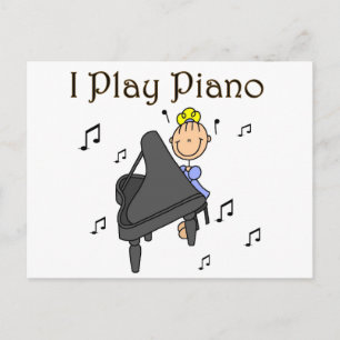 Ik speel Piano T-shirts en cadeautjes Briefkaart