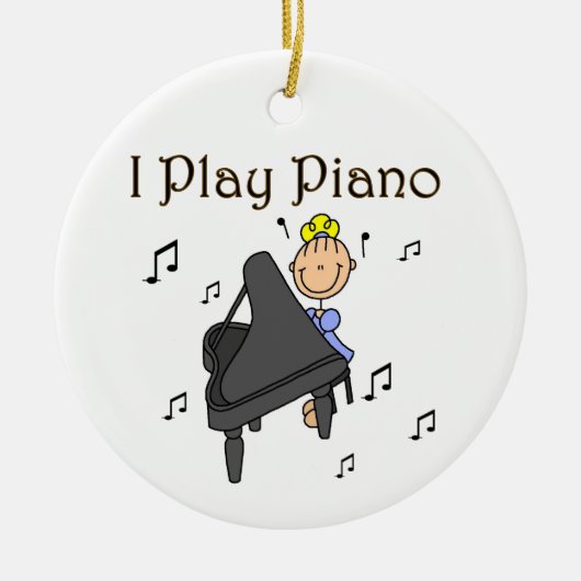 Ik speel Piano T-shirts en cadeautjes Keramisch Ornament (Voorkant)