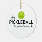 Ik speel Pickleball Keramisch Ornament (Links)