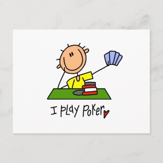 Ik Speel Poker Briefkaart (Voorkant)