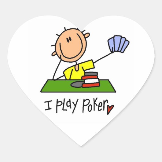 Ik speel poker hart sticker (Voorkant)