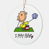 Ik speel poker keramisch ornament (Links)