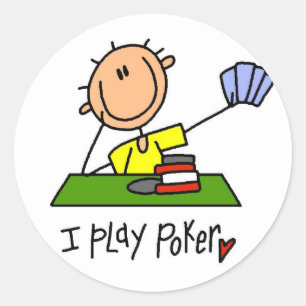 Ik Speel Poker T-shirts en Cadeaus Ronde Sticker
